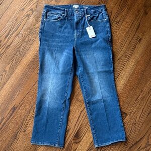 B23 Good American Women 14-18 Classic Indigo Mid-Rise Straight Leg Jeans